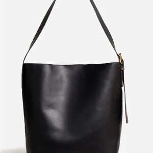 Madewell Elegant Black Leather Tote Bag ( NEW)